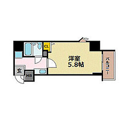 エスリード京都駅前 1Kの間取図画像