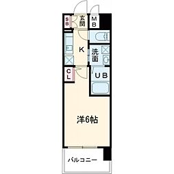 エスリードレジデンスグラン大阪福島ノース 1Kの間取図画像