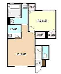 ヴァンヴィクトワール 1LDKの間取図画像