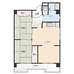 向が丘ハイツ 3階2LDKの間取り