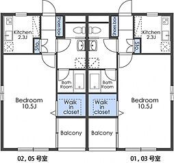 ポワソン 1Kの間取図画像