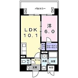 ヴァンヴェール森の宮 1LDKの間取図画像