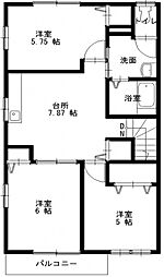 オードリー 2階3DKの間取り