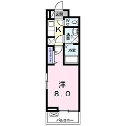 メゾンフロレスタ 1Kの間取図画像