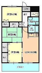 フレアシェルＫ 2階2LDKの間取り