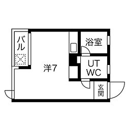 ラフェリアーナ ワンルームの間取図画像