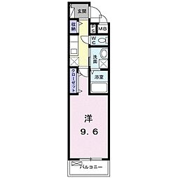 カルセドニー 1Kの間取図画像