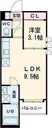 レガリスト折尾駅東 1LDKの間取図画像