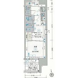エステムコート東京八王子 8階1DKの間取り