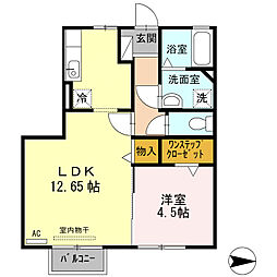 にゅうまごびれっじ 1階1LDKの間取り