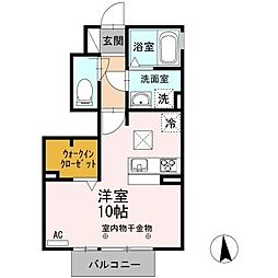 ロイヤルパークス島 ワンルームの間取図画像