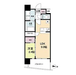 セレニテ天六リアン 1LDKの間取図画像