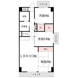 カーサ薬師寺 3LDKの間取図画像