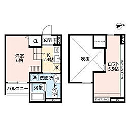 ProGrace林寺 1Kの間取図画像