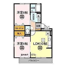 コンフォールA 2LDKの間取図画像