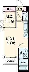 レガリスト折尾駅東 1LDKの間取図画像