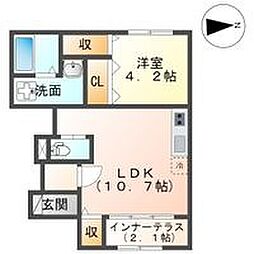 ディベロップ大槻 1LDKの間取図画像