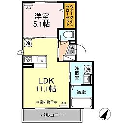 カンパーレG.A 1LDKの間取図画像