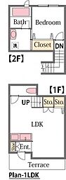 Y'sメゾネットA 1LDKの間取図画像