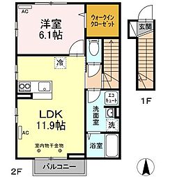 ロイヤルコートA 1LDKの間取図画像