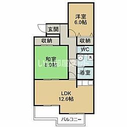 山建2 2LDKの間取図画像