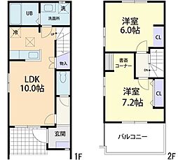 Doux maison　長塚　B 1階2LDKの間取り