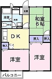 カサ・ヴェルデ吉田2 3DKの間取図画像