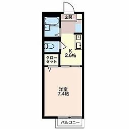 プリムローズA 1Kの間取図画像