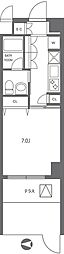 ガーデン萩中 1Kの間取図画像