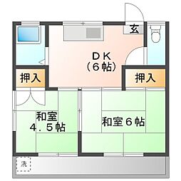 ハイツ中町 2DKの間取図画像