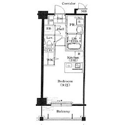 ホーリーフォート南平岸 6階1Kの間取り