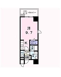 グランアベニュー3 ワンルームの間取図画像