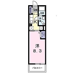 グラン　アルカンシェル 1階1Kの間取り