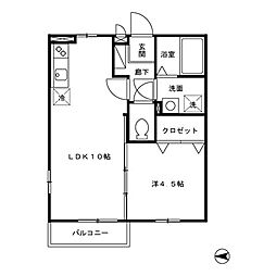 セジュールサティ 1LDKの間取図画像
