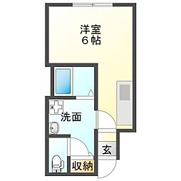 サンライトビル 3階ワンルームの間取り