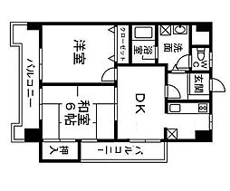 ベイサイド小戸 2DKの間取図画像