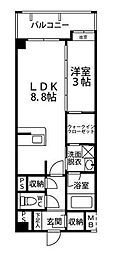 アルバクレスタ城崎 1LDKの間取図画像