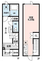 フォレストコート宮関 ワンルームの間取図画像