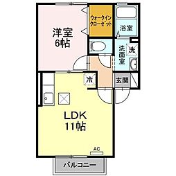 ゼフィール愛宕 1LDKの間取図画像