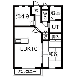 MIRADOR 2階2LDKの間取り