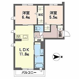 シャーメゾン大内野 2LDKの間取図画像