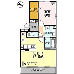 ボンシック1番館 1LDKの間取図画像