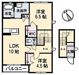 ヴィラーチェ・シエロ 2LDKの間取図画像