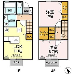 サンクボヌール 2LDKの間取図画像