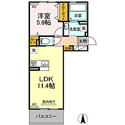 カーメラ 1LDKの間取図画像
