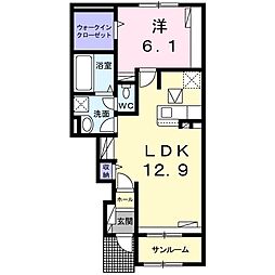 ジラソーレ 1LDKの間取図画像