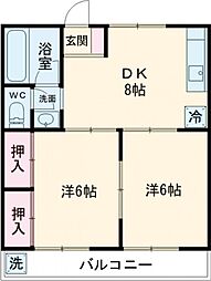 コーポシンワ 2DKの間取図画像