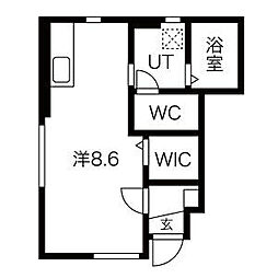 ル・メイユール東宮野目A棟 ワンルームの間取図画像