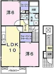 ファインステージ 2階2LDKの間取り