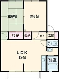 メゾンクレール 2LDKの間取図画像